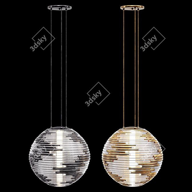 Elegant Gea Sphere Lamp Set 3D model image 3