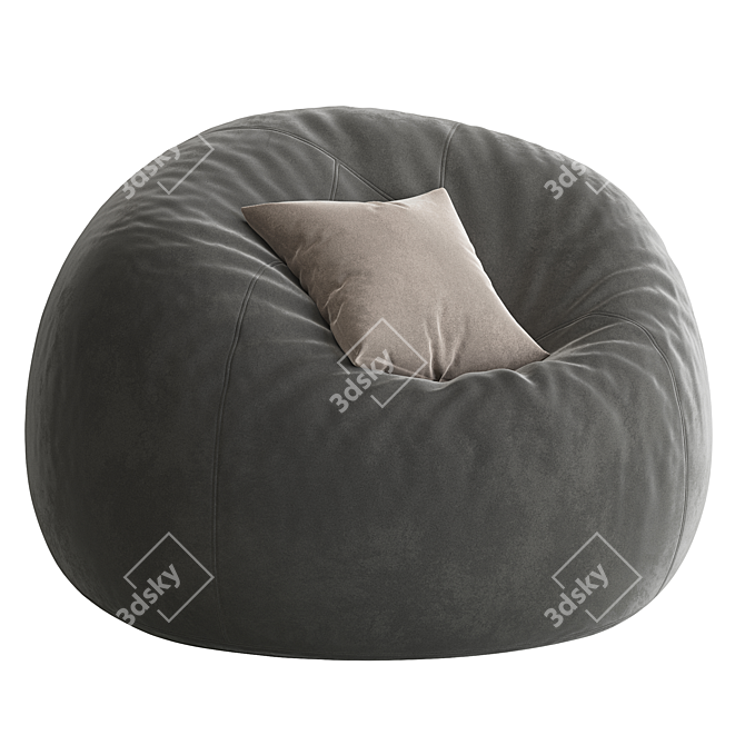 Mid-Century Bean Bag Sofa 3D model image 2