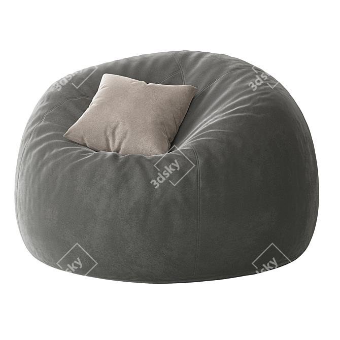 Mid-Century Bean Bag Sofa 3D model image 4