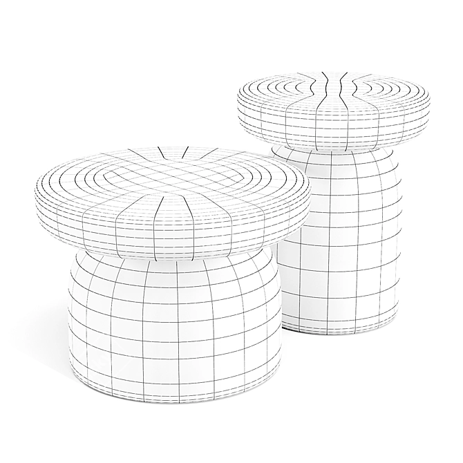 Tototo Terracotta Side Tables 3D model image 2