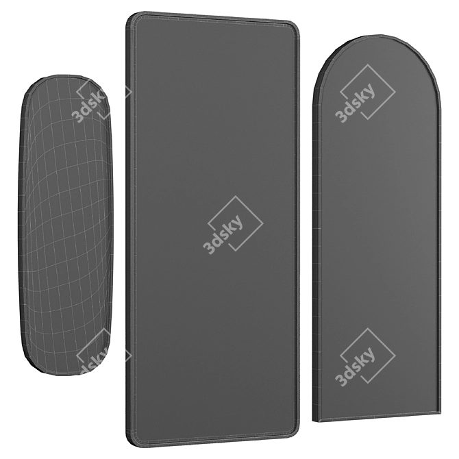 Modern Matt Black Mirrors: Arles, Emmerson, Alana 3D model image 2