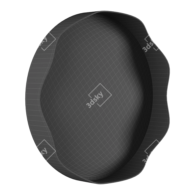 Champagne Brass Wavy Round Mirror 3D model image 2
