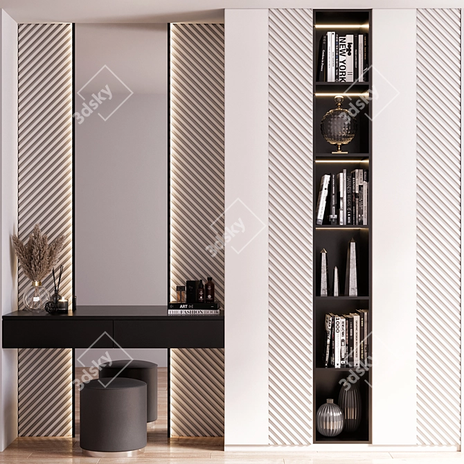 Luxury Modern Hallway Console 3D model image 1