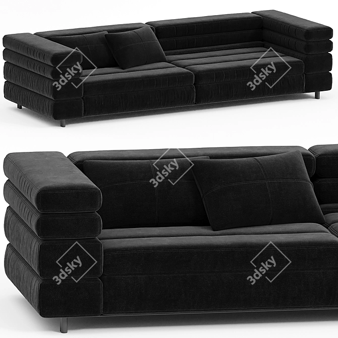 Luxurious Arketipo MAYFAIR Velvet Sofa 3D model image 1