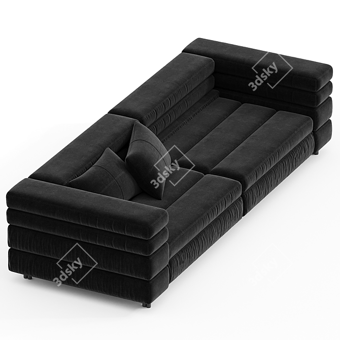 Luxurious Arketipo MAYFAIR Velvet Sofa 3D model image 3