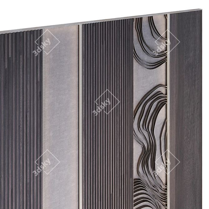 Metal Wave Decor Panel 3D model image 5