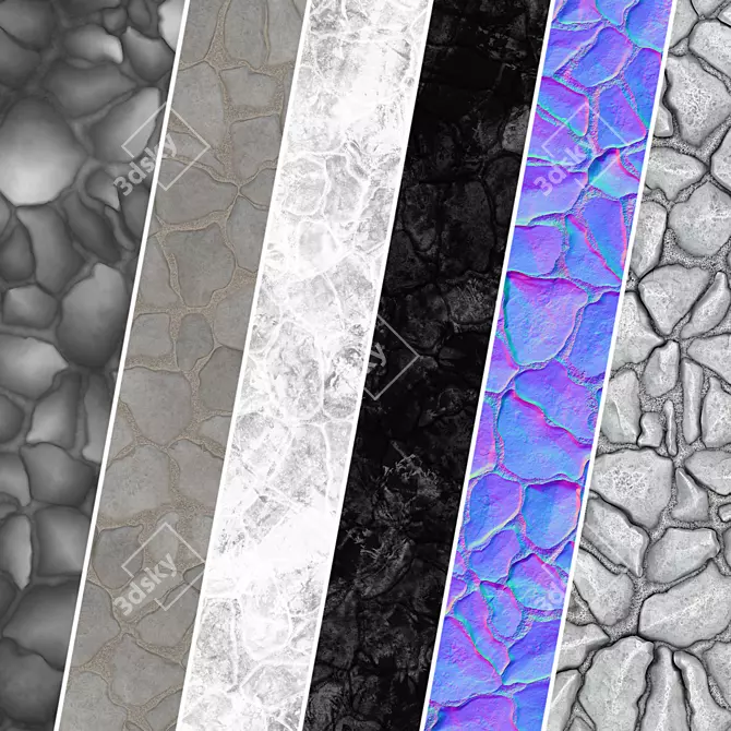 Field Stone Textures Pack | PBR 3D model image 3
