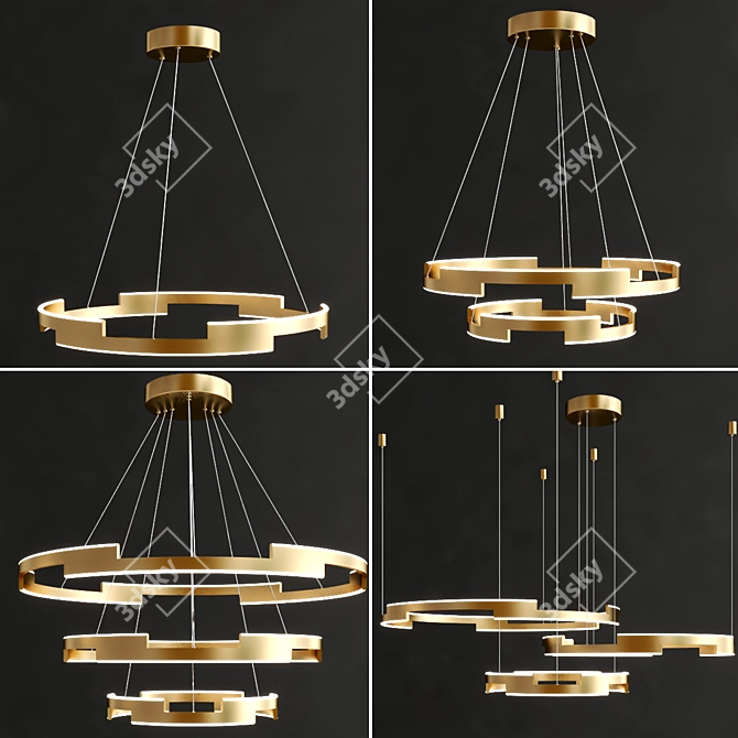Elegant FILIPPA Chandelier Collection 3D model image 2
