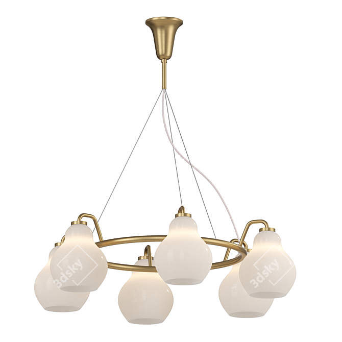 Jocelin CH 6 Glass Chandelier 3D model image 1
