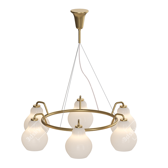 Jocelin CH 6 Glass Chandelier 3D model image 2