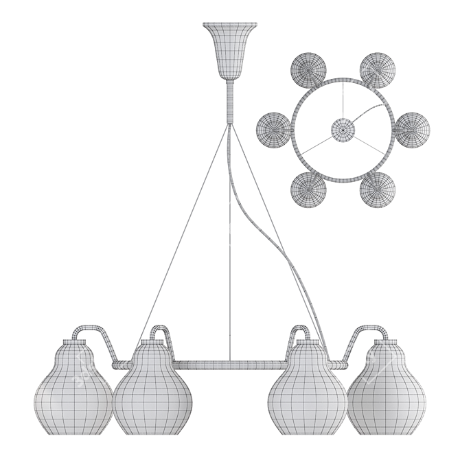 Jocelin CH 6 Glass Chandelier 3D model image 3