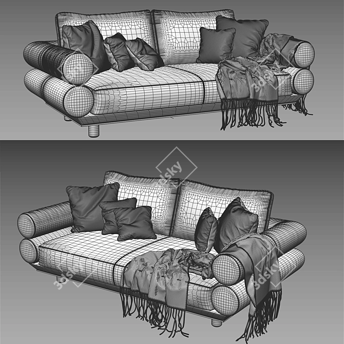 Modern Longhi Furniture 3D Model 3D model image 4