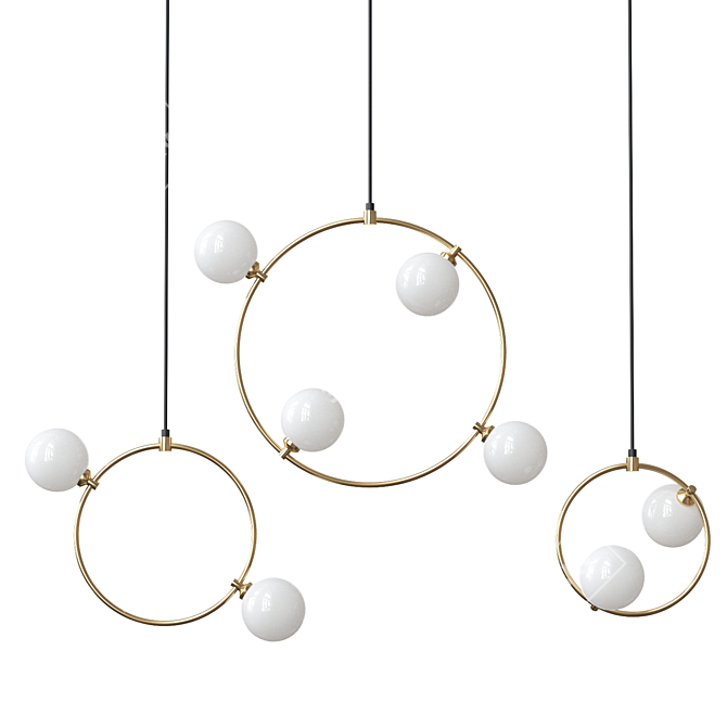 Ring Frame Glass Pendant Lamps 3D model image 1