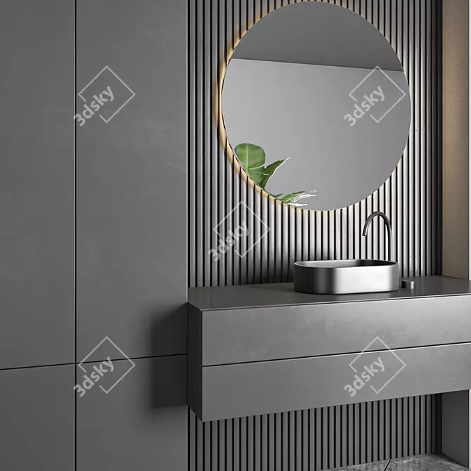 Modern Bathroom Furniture Set 63 3D model image 2