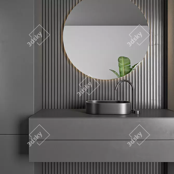 Modern Bathroom Furniture Set 63 3D model image 3