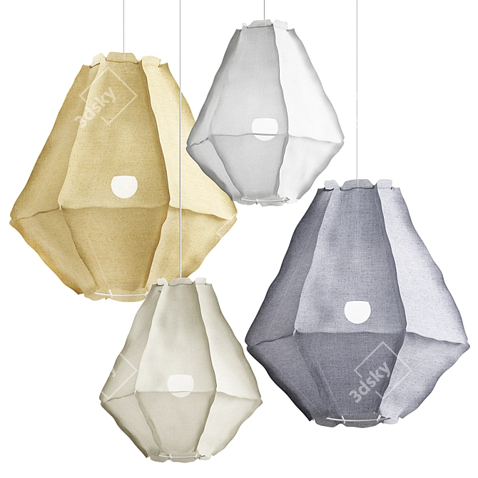 Cumulus Linen Pendant Light 3D model image 1