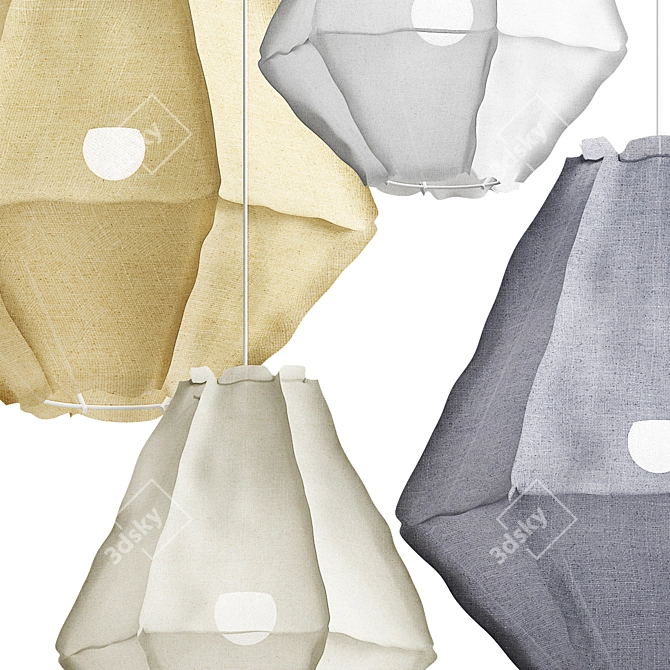 Cumulus Linen Pendant Light 3D model image 2