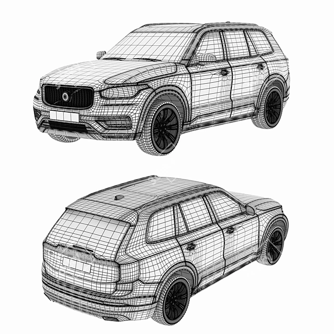 Premium Volvo XC90 Model 3D model image 6