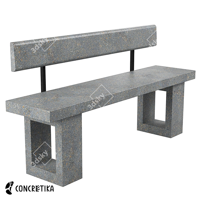 Concretika Fire Pit Bench 150 3D model image 1