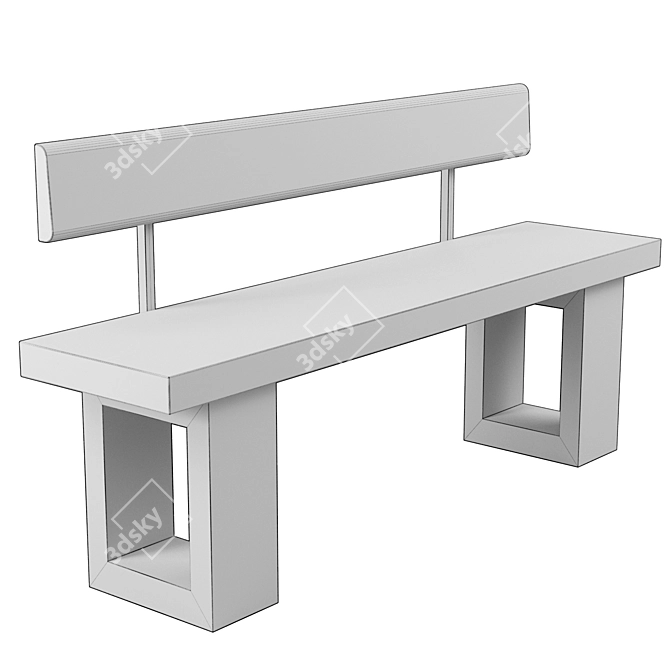 Concretika Fire Pit Bench 150 3D model image 3