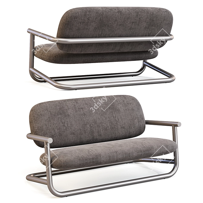 Desalto Steel Frame Small Sofa 3D model image 2