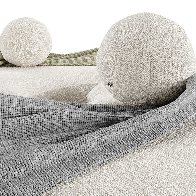 Eichholtz Bench Björn with Cushions 3D model image 2