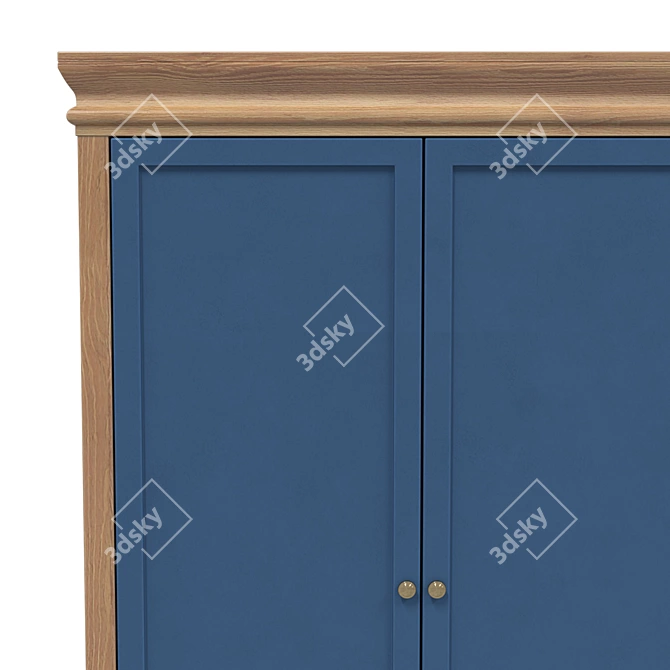 Jules Verne Three-Door Birch and Ash Wardrobe 3D model image 4