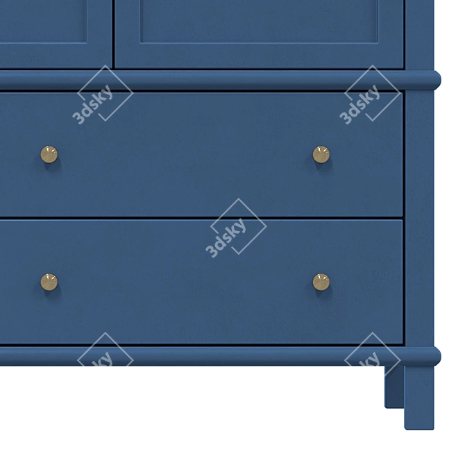 Jules Verne Three-Door Birch and Ash Wardrobe 3D model image 5