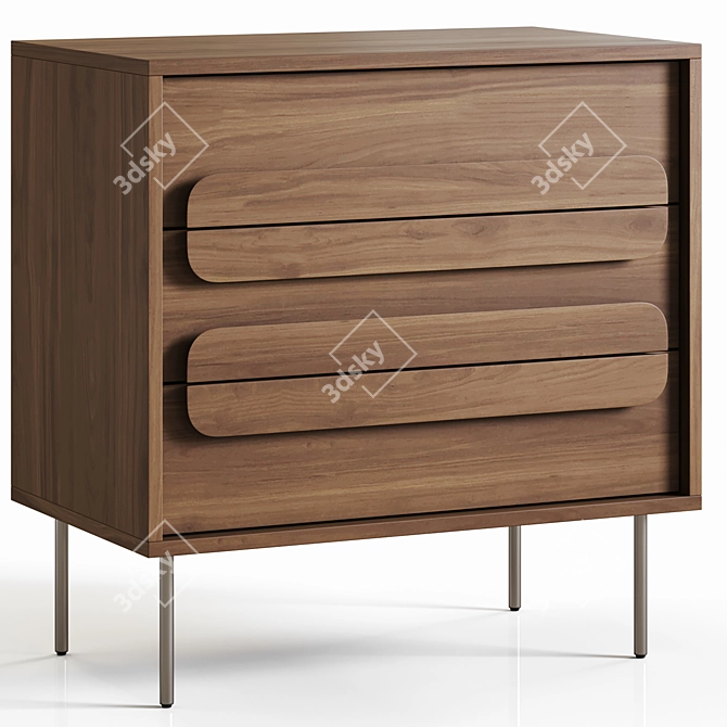 Gemini Dresser Set with Drawers 3D model image 2
