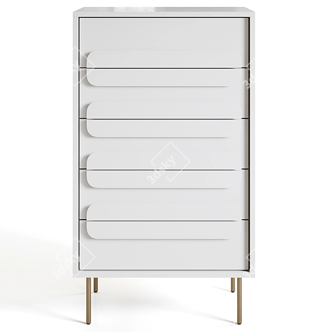 Gemini Dresser Set with Drawers 3D model image 3