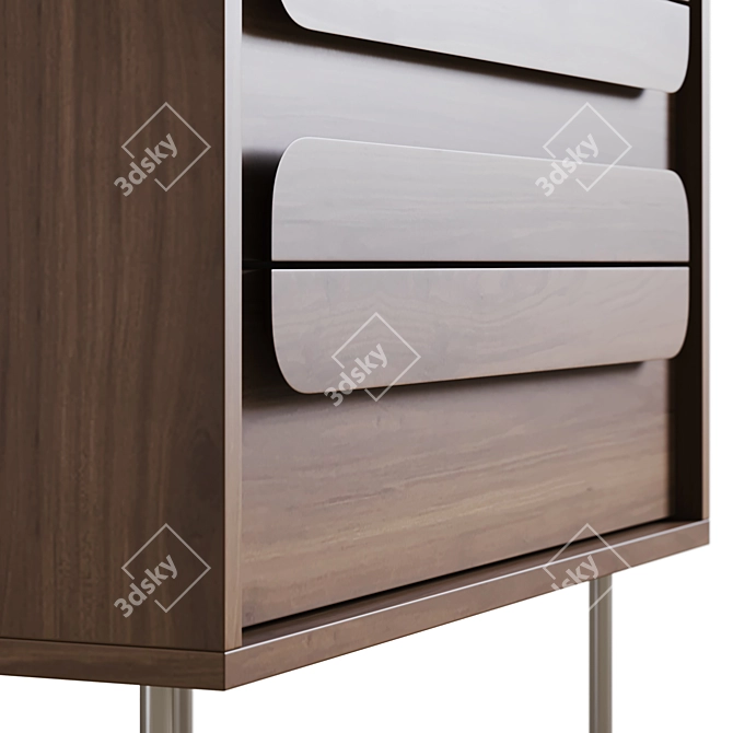 Gemini Dresser Set with Drawers 3D model image 4