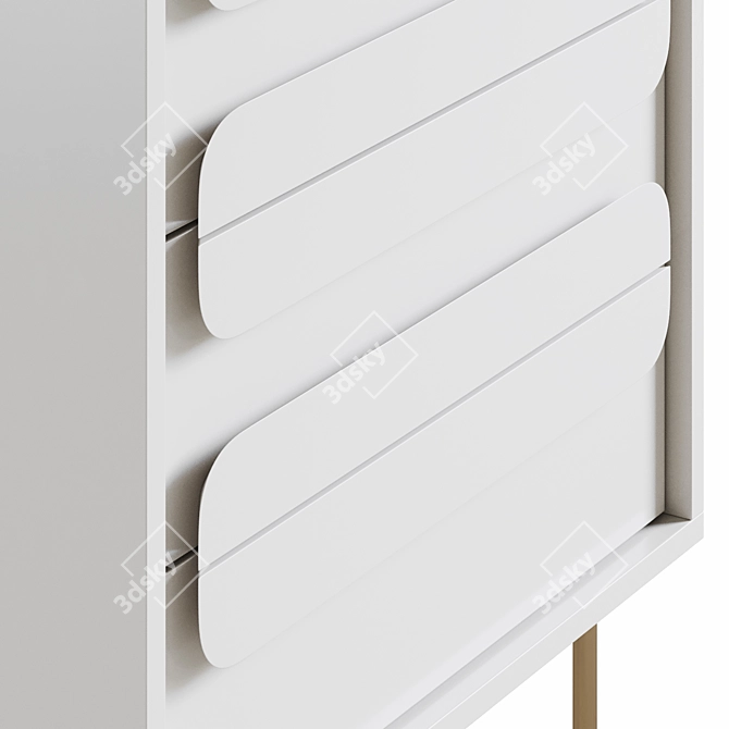 Gemini Dresser Set with Drawers 3D model image 5