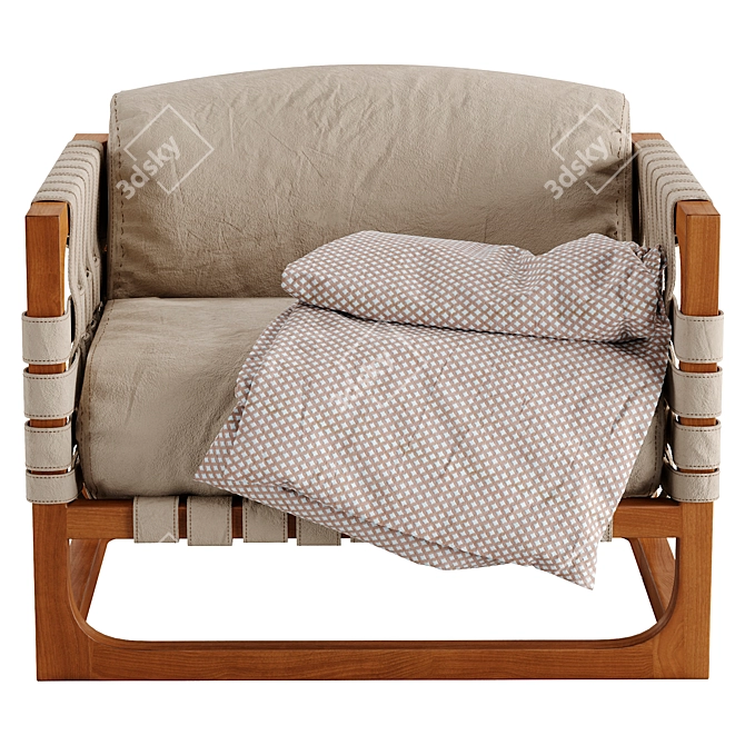 Cozy Modern Bungalow Armchair 3D model image 2