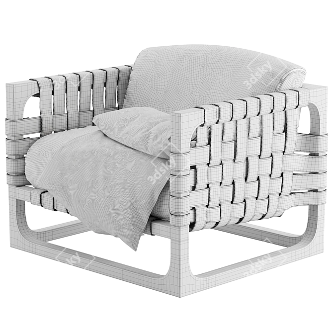 Cozy Modern Bungalow Armchair 3D model image 3