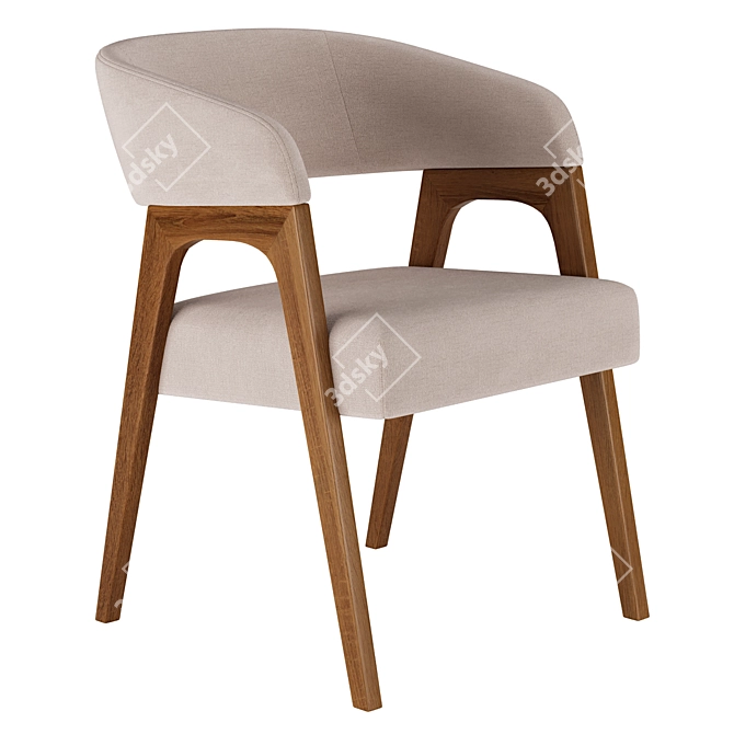 Modern Bern Chair Beige Brown 3D model image 4
