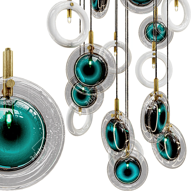 Crystal Lens Pendant Light 3D model image 1