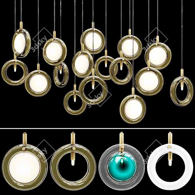 Crystal Lens Pendant Light 3D model image 5