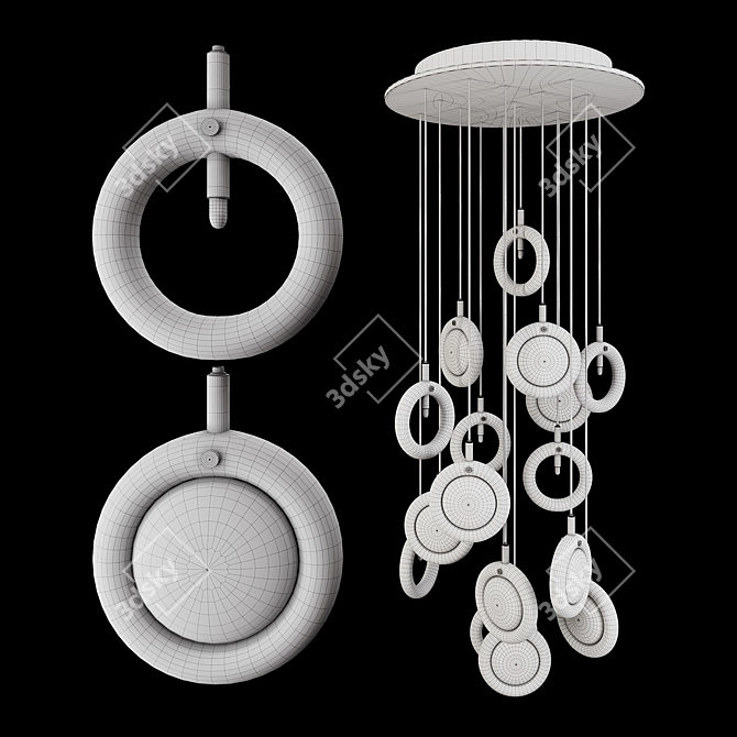 Crystal Lens Pendant Light 3D model image 7
