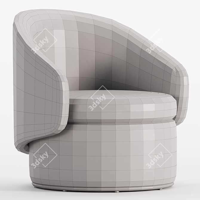 Modern Barrel Chair 3D Model 3D model image 4