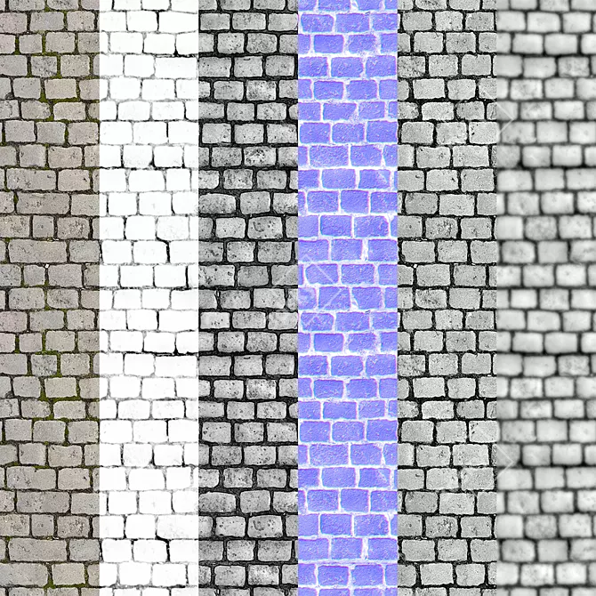 3D Pavement Tile Model Set 3D model image 4