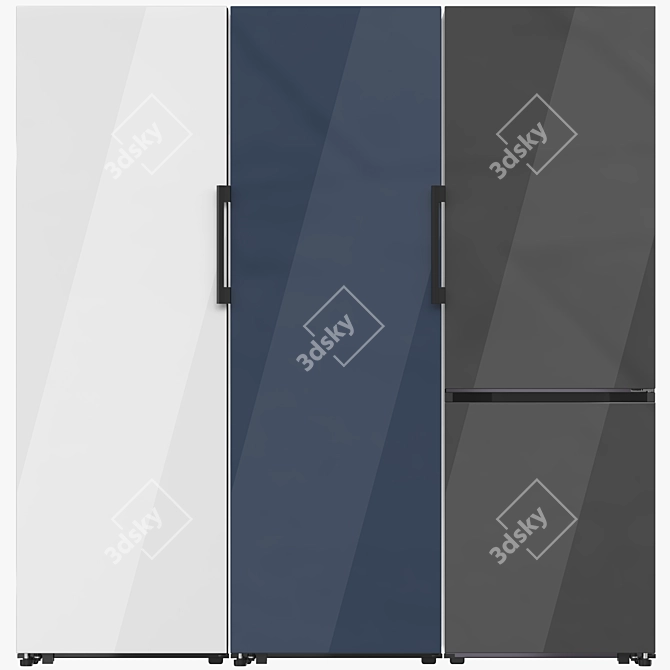 Customizable Samsung Refrigerator Collection 3D model image 1