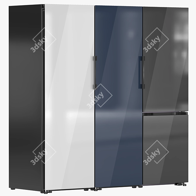 Customizable Samsung Refrigerator Collection 3D model image 2