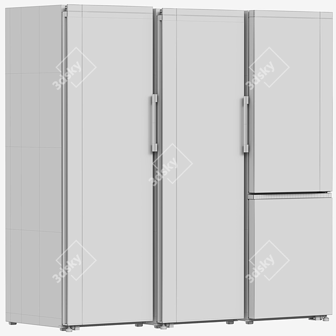 Customizable Samsung Refrigerator Collection 3D model image 6