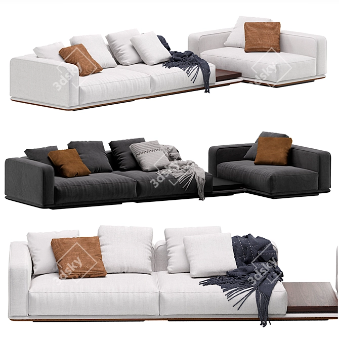 Elegant Minotti Horizonte Modular Sofa 3D model image 1