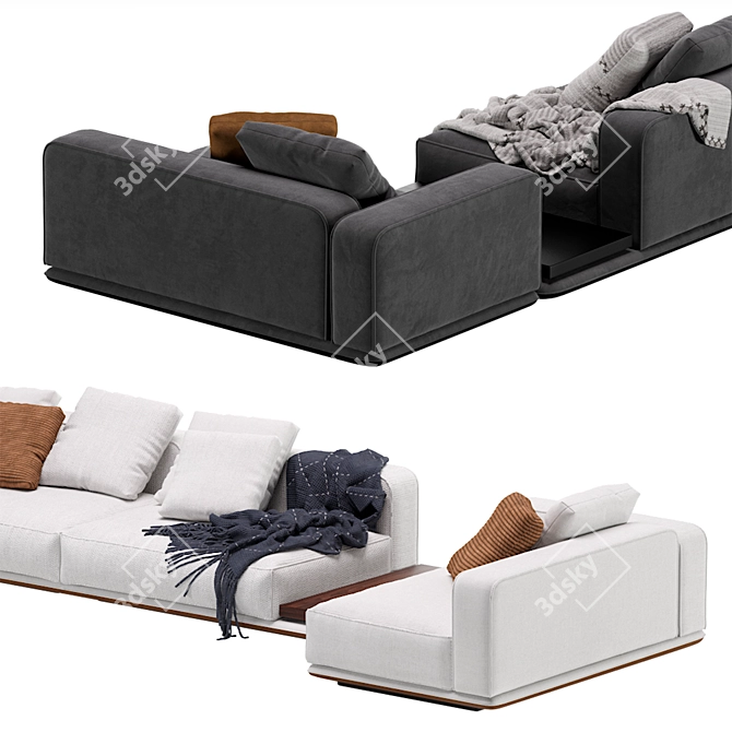 Elegant Minotti Horizonte Modular Sofa 3D model image 3