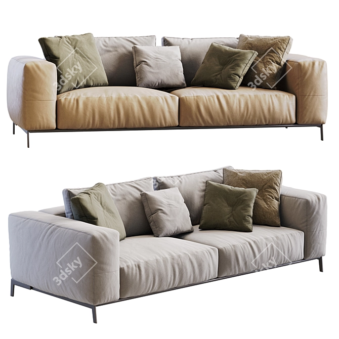 Modern Flexform Ettore Sofa 3D model image 1