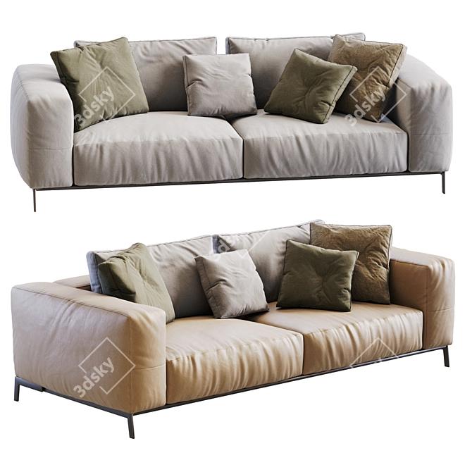 Modern Flexform Ettore Sofa 3D model image 2