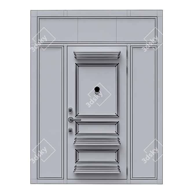 Modern RAL 8017 Door Kit 3D model image 3