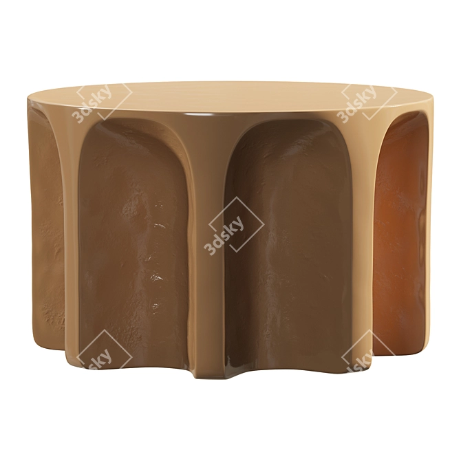 Sculptural Ceramic Coffee Table Art 3D model image 3