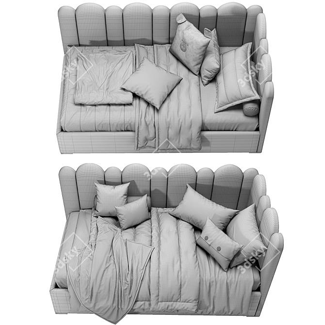 Distinctive Corner Fence Bed 3D model image 5